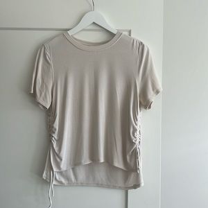 Lululemon Side Cinched Ribbed T in Bone
